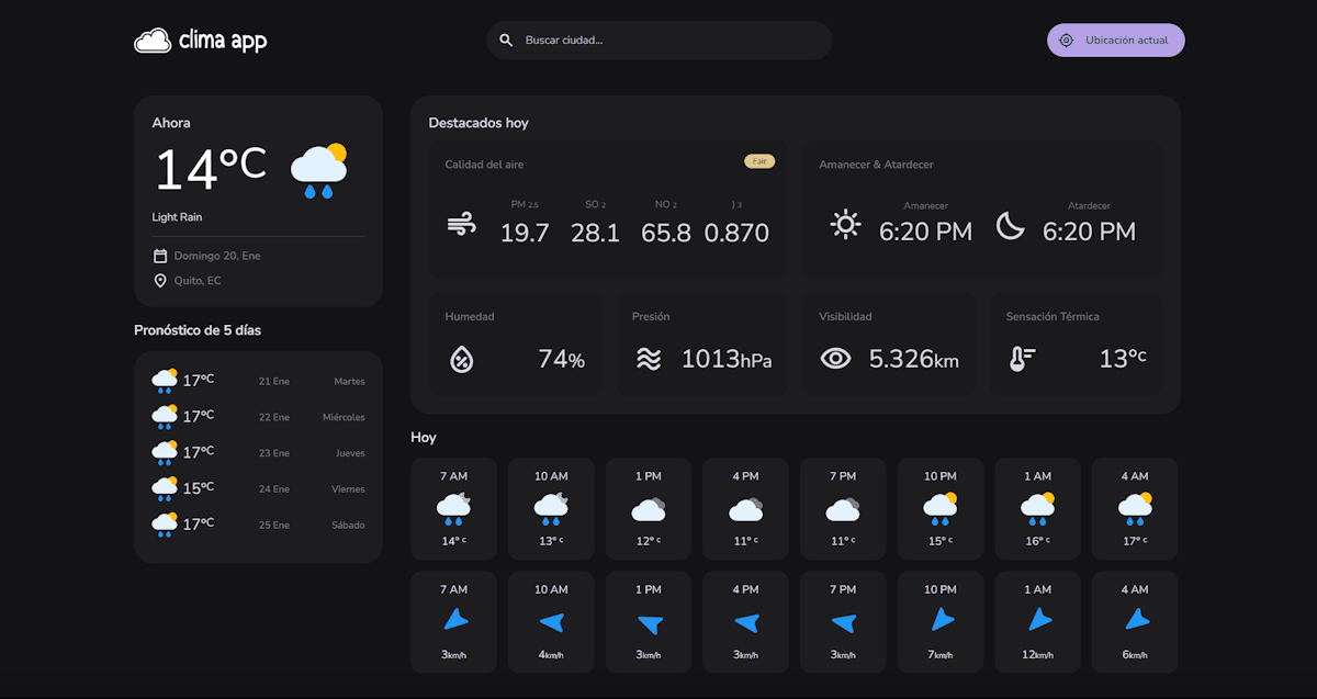 Captura de pantalla de Clima App 