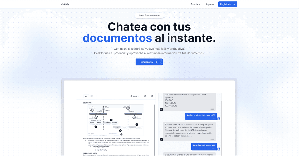 Captura de pantalla de Dash